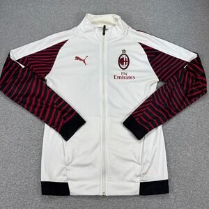 Puma AC Milan Track Jacket Mens Small White Fly Emirates Stadium Soccer Training